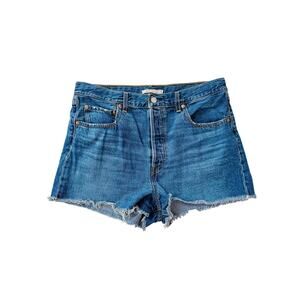 Levi's dark wash ribcage denim shorts - size 33